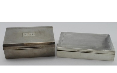 Two silver cigarette boxes, the small one presented by the P...