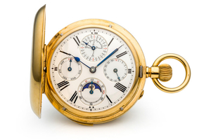 UNSIGNED, PERPETUAL CALENDAR MINUTE REPEATER POCKET WATCH, YELLOW GOLD