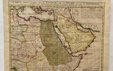 Africa, Map - Middle East / Egypt / Tunisia; H. Chatelain - Carte particuliere de l'Egypte, de la Nubie et de l'Abyssinie. - 1701-1720