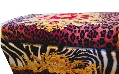 Versace Home panca-contenitore rivestita in velluto, cm. 100x40x50 Lotto non...