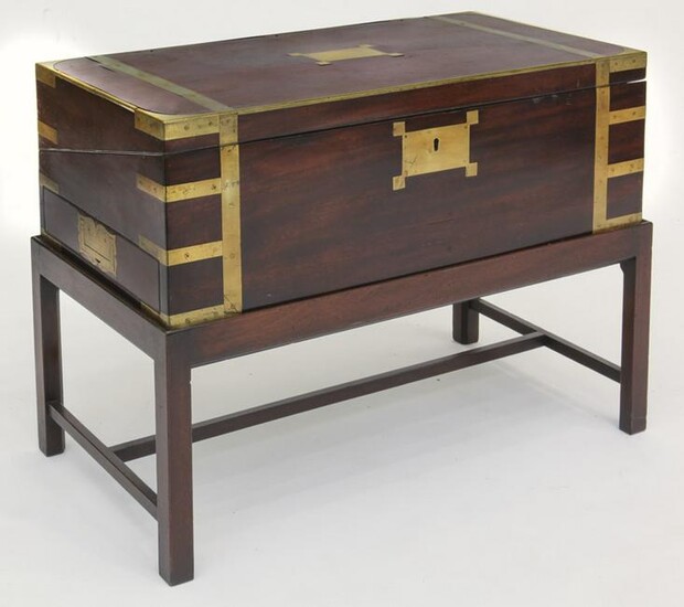 Victorian brass bound mahogany lap desk