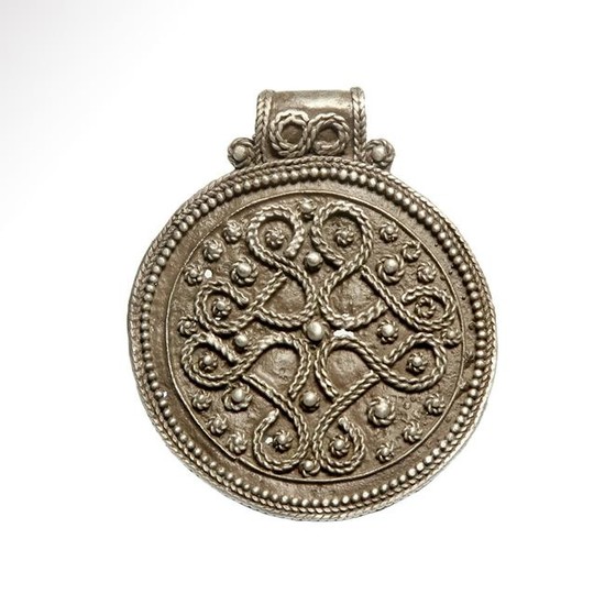 Viking Silver Pendant with Interlaced Filigree, c.