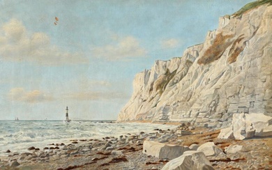 Vilhelm Melbye (b. Helsingør 1824, d. Roskilde 1882) Coastal scene from Beachy...