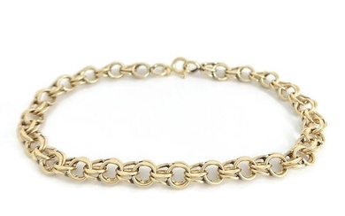 Vintage 1950's Open Link Bracelet for Charms 14K Yellow Gold, 7.52 Grams