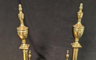 Vintage Brass Claw & Ball Fireplace Andirons