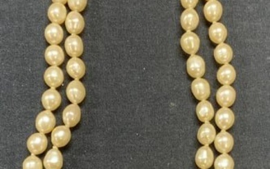 Vintage Double Strand Faux Pearl Necklace