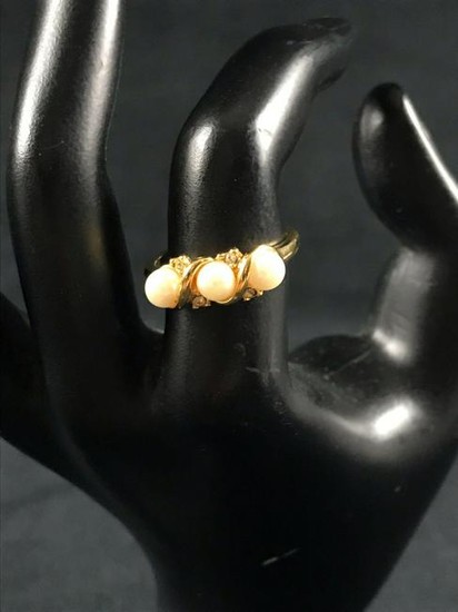 Vintage Faux Seed Pearl Cocktail Ring