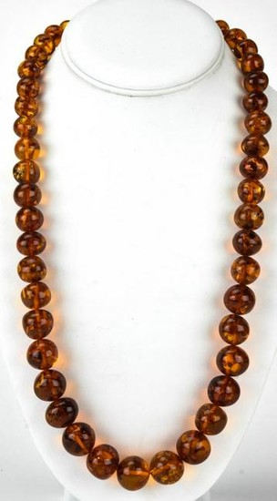 Vintage Graduated Baltic Amber Bead Necklace