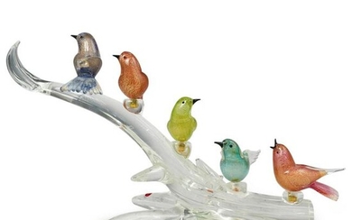 Vintage Murano Glass Garden Bird Statue