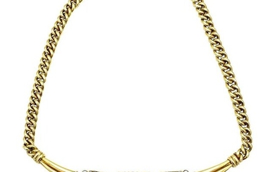 Vintage Yellow Gold, Emerald and Diamond Necklace