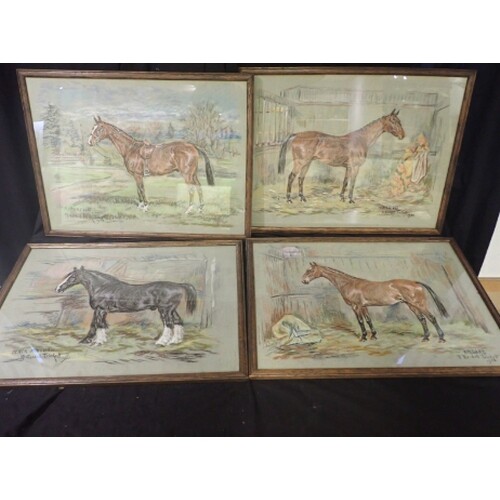 W. WASDELL TRICKETT, A SERIES OF FOUR PORTRAITS OF HORSES pa...