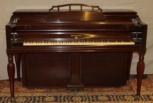 WM. KNABE MAHOGANY SPINET PIANO WITH BENCH 2PCS. 40 59 137612