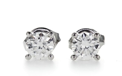White gold - Earrings - 0.80 ct Diamond