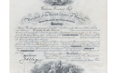 William H. Taft Document Signed as President