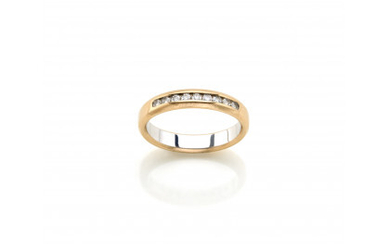 Yellow gold ring with diamonds, g 4.36 circa size 14/54.