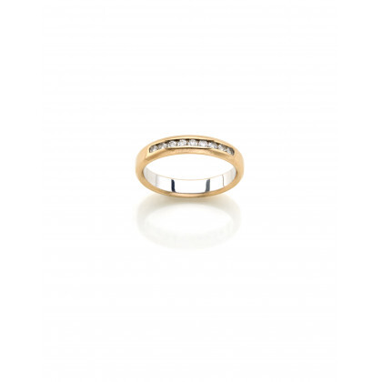 Yellow gold ring with diamonds, g 4.36 circa size 14/54.