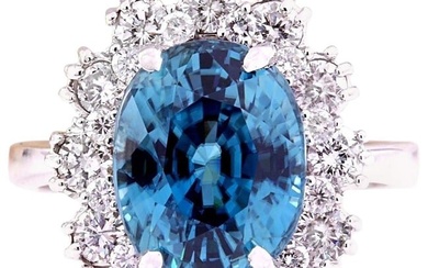 Zircon Diamond Ring 14K White Gold