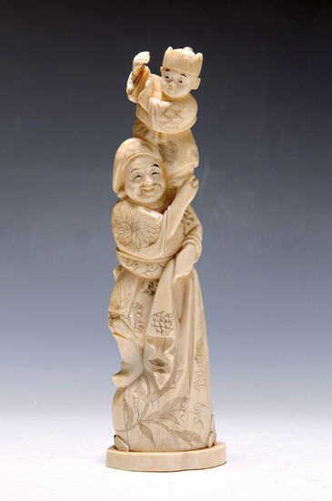 ivory carving, China, around 1910-20, Laozi with on...