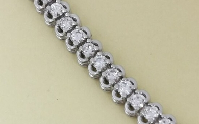 j3030080115 - 14 kt. White gold - Bracelet - 2.10 ct Diamond - aig no reserve
