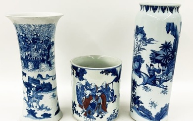 (on 3) CHINESE BLUE AND WHITE PORCELAINS
