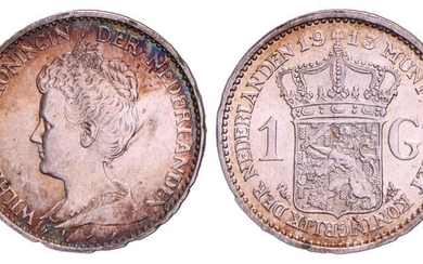 1 Gulden Wilhelmina 1913. Prachtig / FDC (lichte randschade).