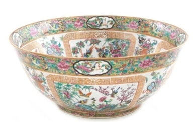 Chinese Export rose medallion punch bowl