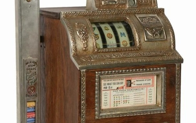 5¢ MILLS OK GUM COUNTER TOP SLOT MACHINE WITH SIDE