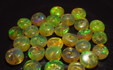 6.25 Ct Genuine 28 Ethiopian Drilled Round Opal Beads
