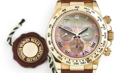 Rolex: A gentleman's wristwatch of 18k gold. Model Daytona, ref. 116518. Mechanical COSC chronograph movement with automatic winding, cal. 4130. 2006.