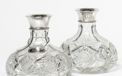 Whiting Sterling Silver-mounted Decanters