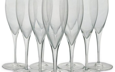 (12 Pc) Baccarat Crystal "St. Remy" Champagne Flutes