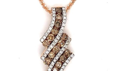 14K Rose Gold 2.40 Ct. Champagne Diamond Necklace