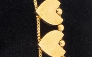 14K Yellow Gold Heart Link Bracelet