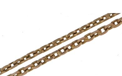14K gold welded box link necklace, 58cm in length, 6.5g