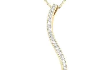 14k Gold Modern Journey of Life .5 ct Diamond Pendant Necklace