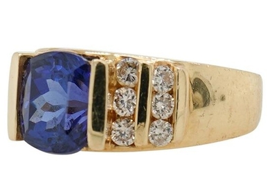 14k Gold, Sapphire and Diamond Ring