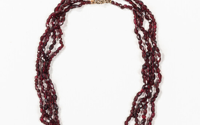 14kt Gold and Garnet Bead Necklace