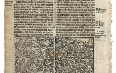1577 Leaf Holinshed History Woodcuts Battles