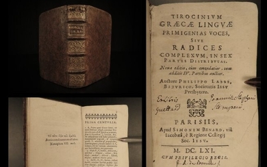 1661 GREEK Tirocinium by Jesuit Philippe Labbe Language
