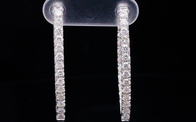 1.75ctw SI1-SI2/G-H Diamond and 14K White Gold Earrings