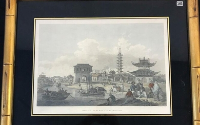 1796 English Engraving of Chinese City by B. T. Pouncy
