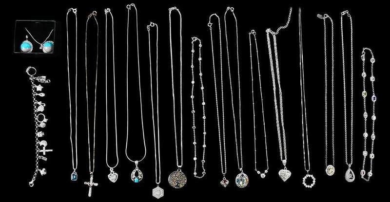 18 Pieces Silver Jewelry