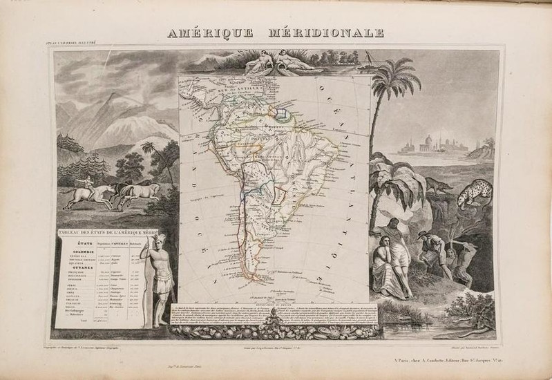 1852 Levasseur Map of South America - Amerique