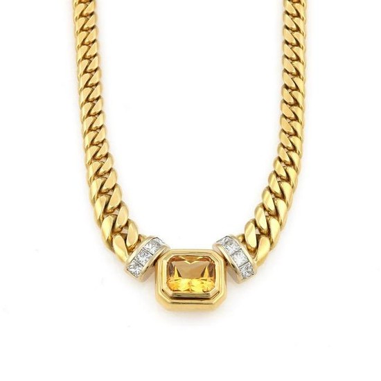 18K YG Craig Drake Citrine Diamond Necklace
