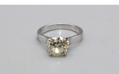 18ct white gold diamond solitaire ring, the brilliant cut di...