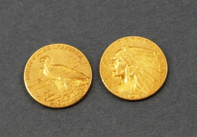 1914 US Gold 2.5-Dollar Coins