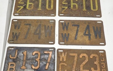 1939 1956 1942 1946 1948 NJ Plates