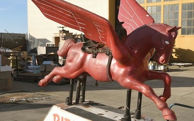 1950's Mobil Oil Coin-Operated Children's Pegasus Ride.