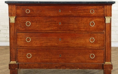 19TH C. FRENCH EMPIRE STYLE DRESSER MARBLE TOP