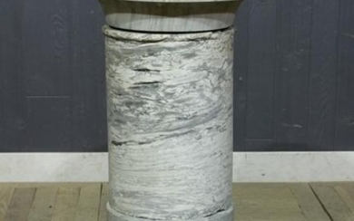 19th C Continental Breche Marble Pedestal